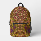 Digital Mandala Gelb rot und Lila Bedruckter Rucksack (Vorderseite)
