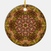 Digital Mandala Gelb rot und Lila Keramik Ornament (Hinten)