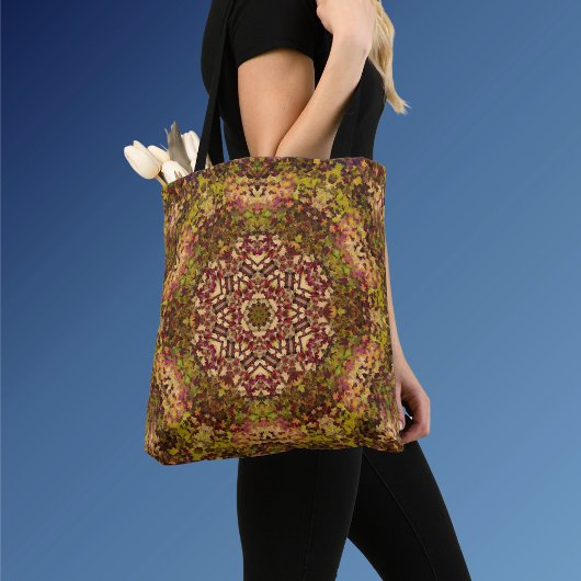 Digital Mandala Gelb rot und Lila Tasche