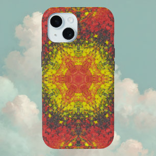 Digital Mandala Gelb rot und schwarz Case-Mate iPhone Hülle