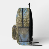 Digital Mandala Gelb und Blau Bedruckter Rucksack (Rechts)