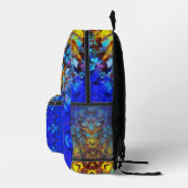 Digital Mandala Gelb und Blau Bedruckter Rucksack (Rechts)