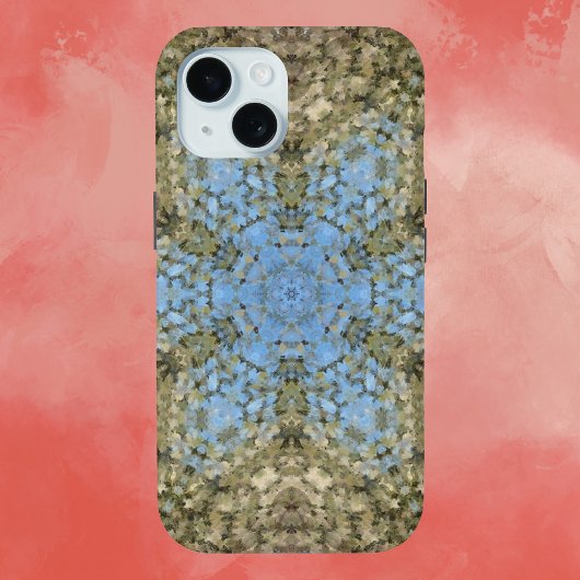 Digital Mandala Gelb und Blau Case-Mate iPhone Hülle