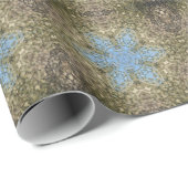 Digital Mandala Gelb und Blau Geschenkpapier (Rolleneckpunkt)