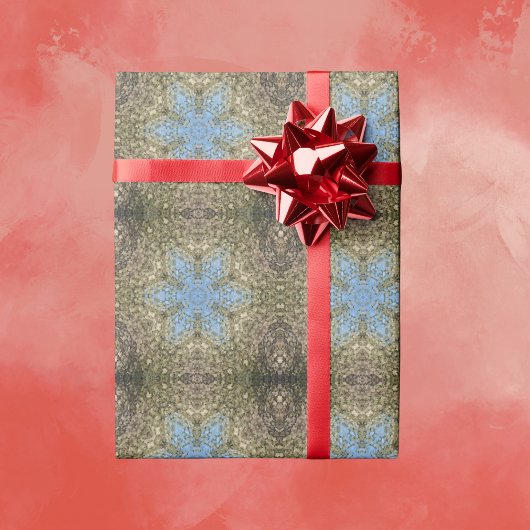 Digital Mandala Gelb und Blau Geschenkpapier