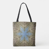 Digital Mandala Gelb und Blau Tasche (Rückseite)