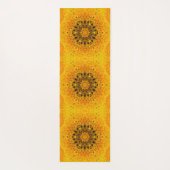 Digital Mandala Gelb und Schwarz Yogamatte (Rückseite)