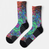 Digital Mandala Green Blue Orange und Pink Socken (Links)