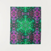 Digital Mandala Green und Lila Wandteppich (Vorderseite)