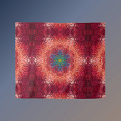 Digital Mandala Orange Blue und Red Wandteppich