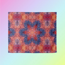 Digital Mandala Orange Blue und Red