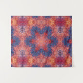 Digital Mandala Orange Blue und Red Wandteppich (Vorderseite (Horizontal))