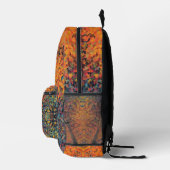 Digital Mandala Orange Blue und Yellow Bedruckter Rucksack (Rechts)