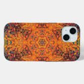 Digital Mandala Orange Blue und Yellow Case-Mate iPhone Hülle (Rückseite (Horizontal))