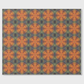 Digital Mandala Orange Blue und Yellow Geschenkpapier (Flach)