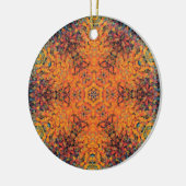 Digital Mandala Orange Blue und Yellow Keramik Ornament (Links)