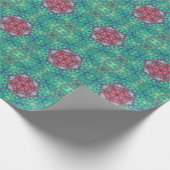 Digital Mandala Red Green und Blue Geschenkpapier (Ecke)
