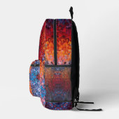 Digital Mandala Red Orange und Blue Bedruckter Rucksack (Rechts)