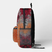 Digital Mandala Red Orange und Blue Bedruckter Rucksack (Rechts)