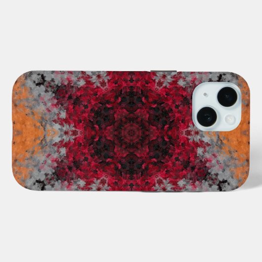 Digital Mandala Red Orange und Blue Case-Mate iPhone Hülle (Rückseite (Horizontal))