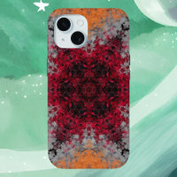 Digital Mandala Red Orange und Blue