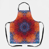 Digital Mandala Red Orange und Blue Schürze (Vorderseite)