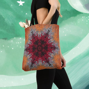 Digital Mandala Red Orange und Blue Tasche