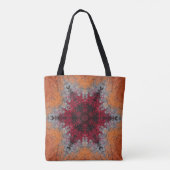Digital Mandala Red Orange und Blue Tasche (Rückseite)