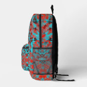 Digital Mandala Red und Blue Bedruckter Rucksack (Rechts)