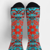 Digital Mandala Red und Blue Socken (Oben)