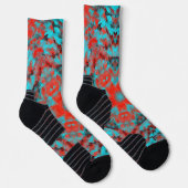 Digital Mandala Red und Blue Socken (Rechts)