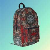 Digital Mandala Red und White Bedruckter Rucksack