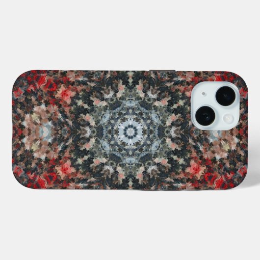 Digital Mandala Red und White Case-Mate iPhone Hülle (Rückseite (Horizontal))