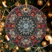 Digital Mandala Red und White Keramik Ornament