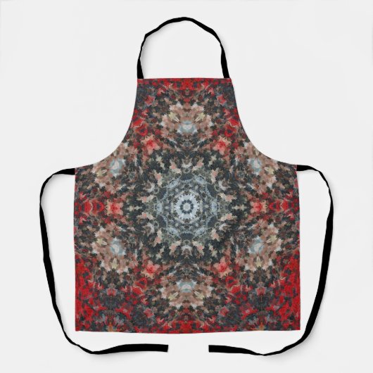Digital Mandala Red und White Schürze (Vorderseite)