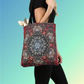 Digital Mandala Red und White Tasche
