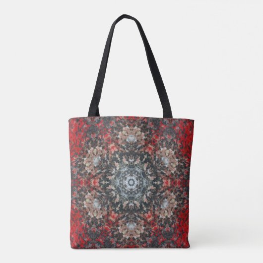 Digital Mandala Red und White Tasche (Rückseite)