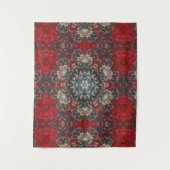 Digital Mandala Red und White Wandteppich (Vorderseite)