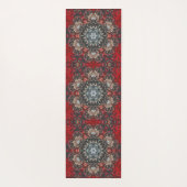 Digital Mandala Red und White Yogamatte (Rückseite)