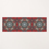 Digital Mandala Red und White Yogamatte (Vorderseite (Horizontal))