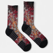 Digital Mandala Red White Orange und Black Socken (Rechts)