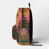 Digital Mandala Rosa Gelb und Grün Bedruckter Rucksack (Rechts)