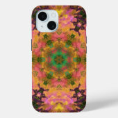 Digital Mandala Rosa Gelb und Grün Case-Mate iPhone Hülle (Rückseite)
