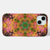 Digital Mandala Rosa Gelb und Grün Case-Mate iPhone Hülle (Rückseite (Horizontal))