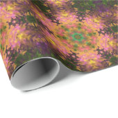 Digital Mandala Rosa Gelb und Grün Geschenkpapier (Rolleneckpunkt)