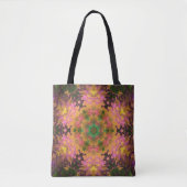 Digital Mandala Rosa Gelb und Grün Tasche (Vorderseite)