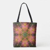 Digital Mandala Rosa Gelb und Grün Tasche (Rückseite)