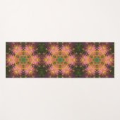 Digital Mandala Rosa Gelb und Grün Yogamatte (Vorderseite (Horizontal))