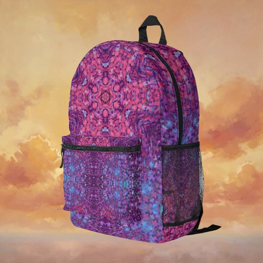 Digital Mandala Rosa Lila und blau Bedruckter Rucksack