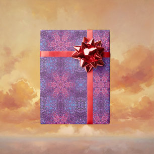 Digital Mandala Rosa Lila und blau Geschenkpapier